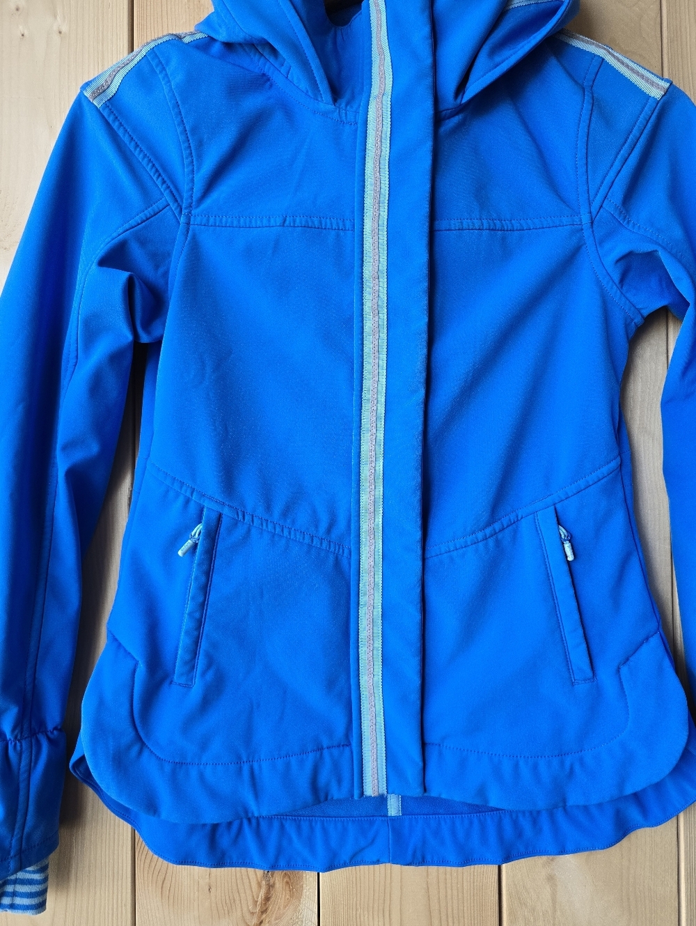 Ivivva Blue Zip Up Hooded Softshell Jacket Spring Youth Size 10 - Picture 2 of 11